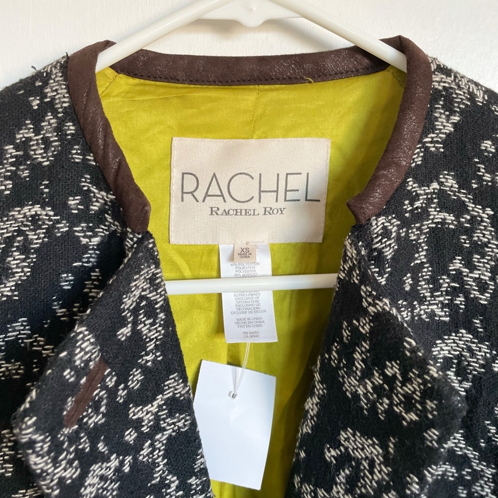 Rachel Roy Printed Long Button Down Jacket - Size XS - Picture 4 of 13